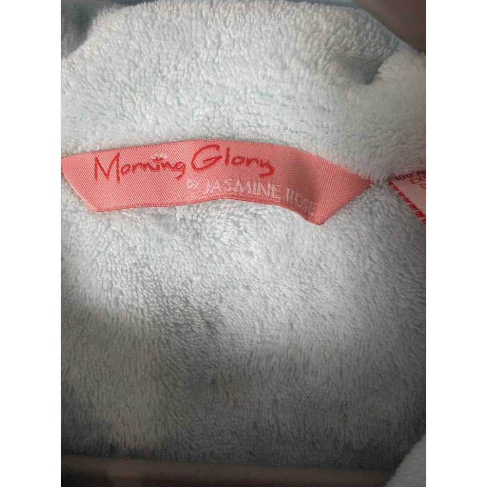Morning Glory Jasmine Rose Plush Fleece Zip Front Robe Housecoat Embroidered L - Picture 6 of 8